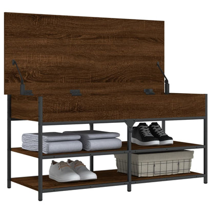Shoe Bench Brown Oak 100x42,5x50 cm Engineered Wood
