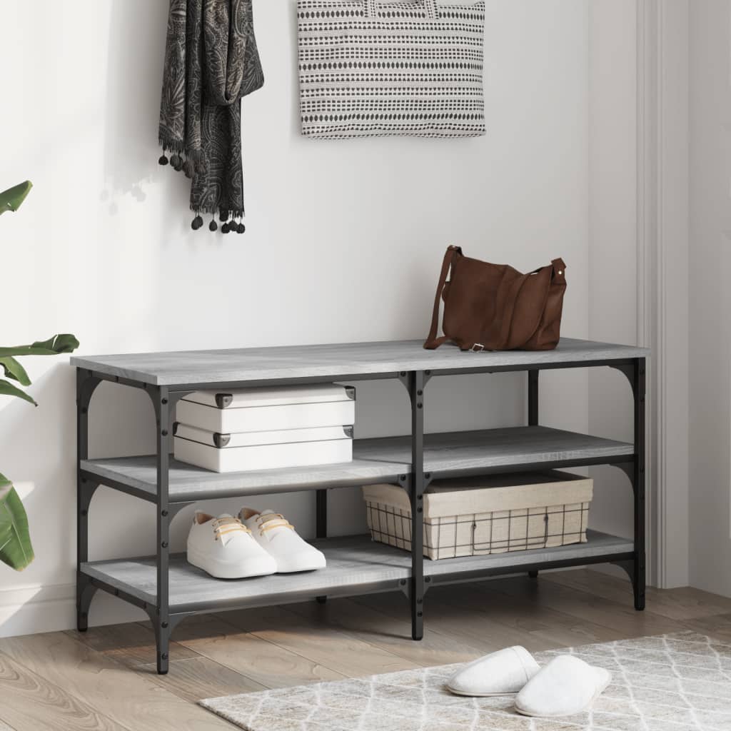 Shoe Bench Grey Sonoma 100x38,5x49 cm Engineered Wood