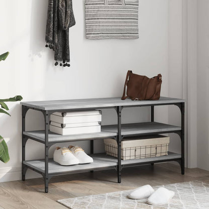 Shoe Bench Grey Sonoma 100x38,5x49 cm Engineered Wood