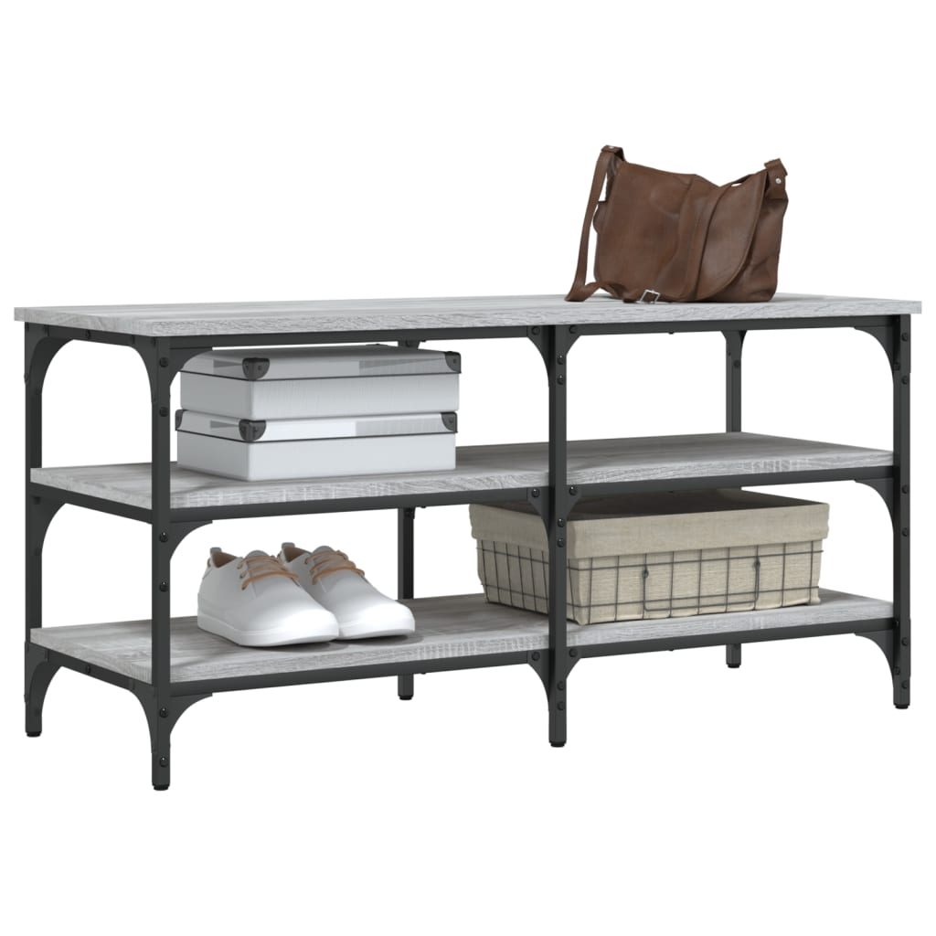 Shoe Bench Grey Sonoma 100x38,5x49 cm Engineered Wood