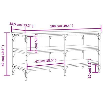 Shoe Bench Grey Sonoma 100x38,5x49 cm Engineered Wood