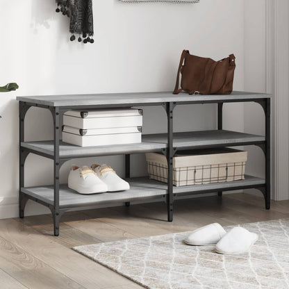 Shoe Bench Grey Sonoma 100x38,5x49 cm Engineered Wood