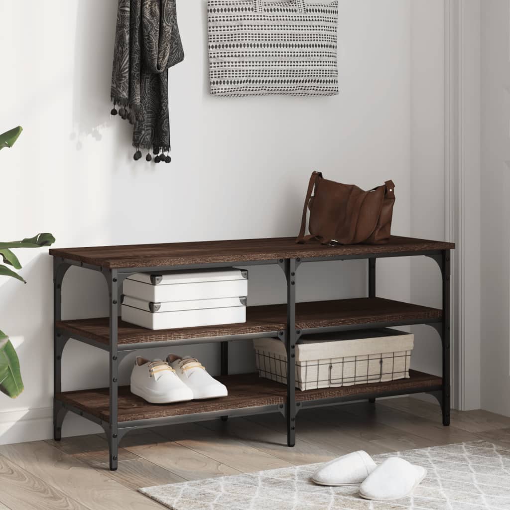 Shoe Bench Brown Oak 100x38,5x49 cm Engineered Wood