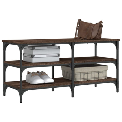 Shoe Bench Brown Oak 100x38,5x49 cm Engineered Wood