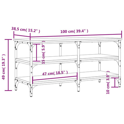Shoe Bench Brown Oak 100x38,5x49 cm Engineered Wood