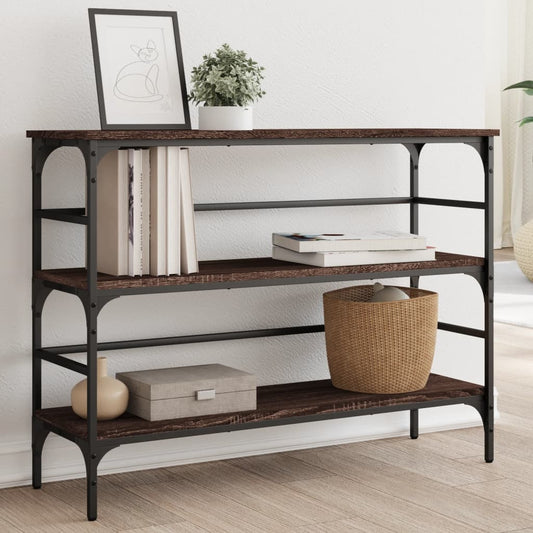 Console Table Brown Oak 100x32x75 cm Engineered Wood