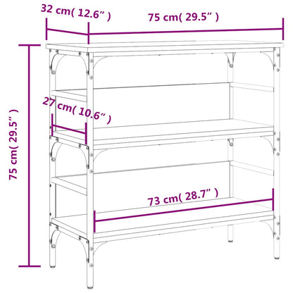 Console Table | Black | Engineered Wood, Metal | 75 x 32 x 75 cm