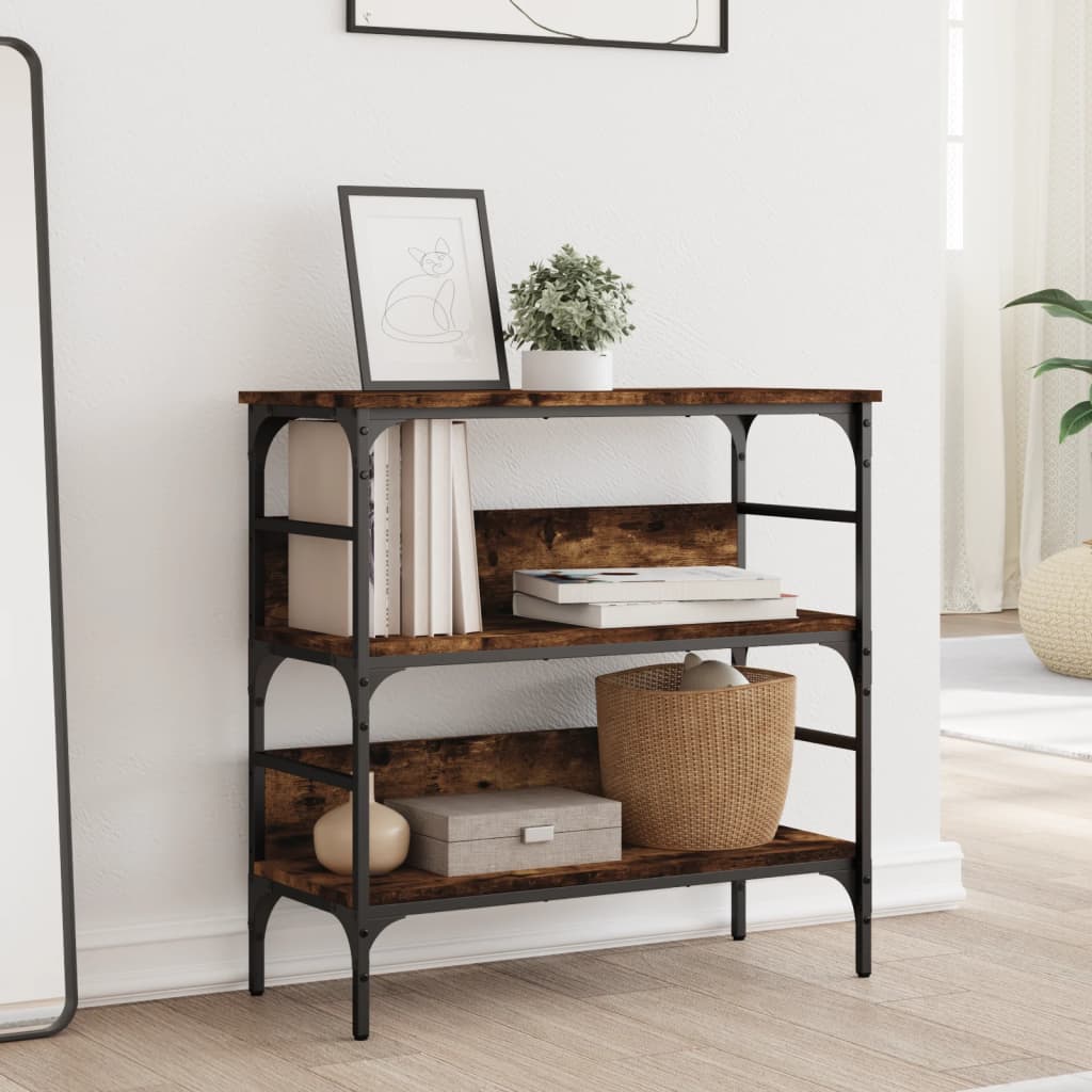 Console Table Smoked Oak 75x32x75 cm Engineered Wood