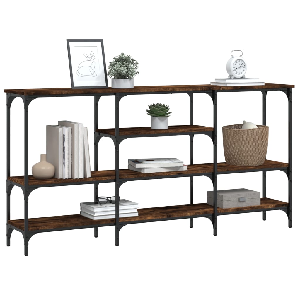 Console Table Smoked Oak 160x29x80 cm Engineered Wood