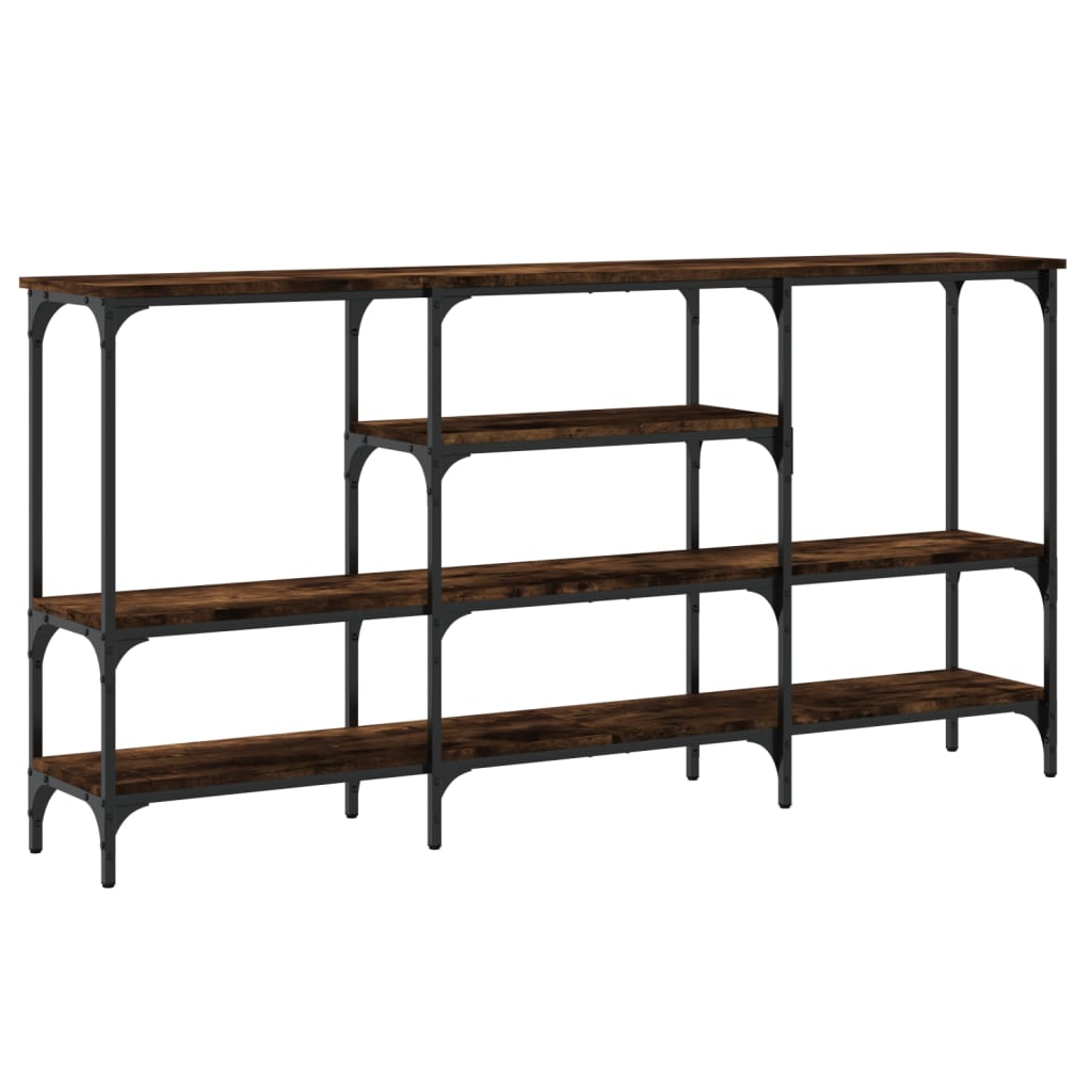 Console Table Smoked Oak 160x29x80 cm Engineered Wood