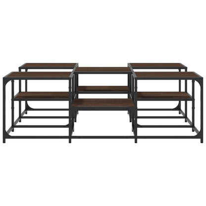 Coffee Table Brown Oak 121x121x40 cm Engineered Wood