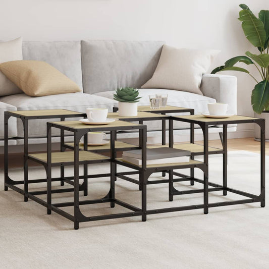 Coffee Table Sonoma Oak 91x91x40 cm Engineered Wood