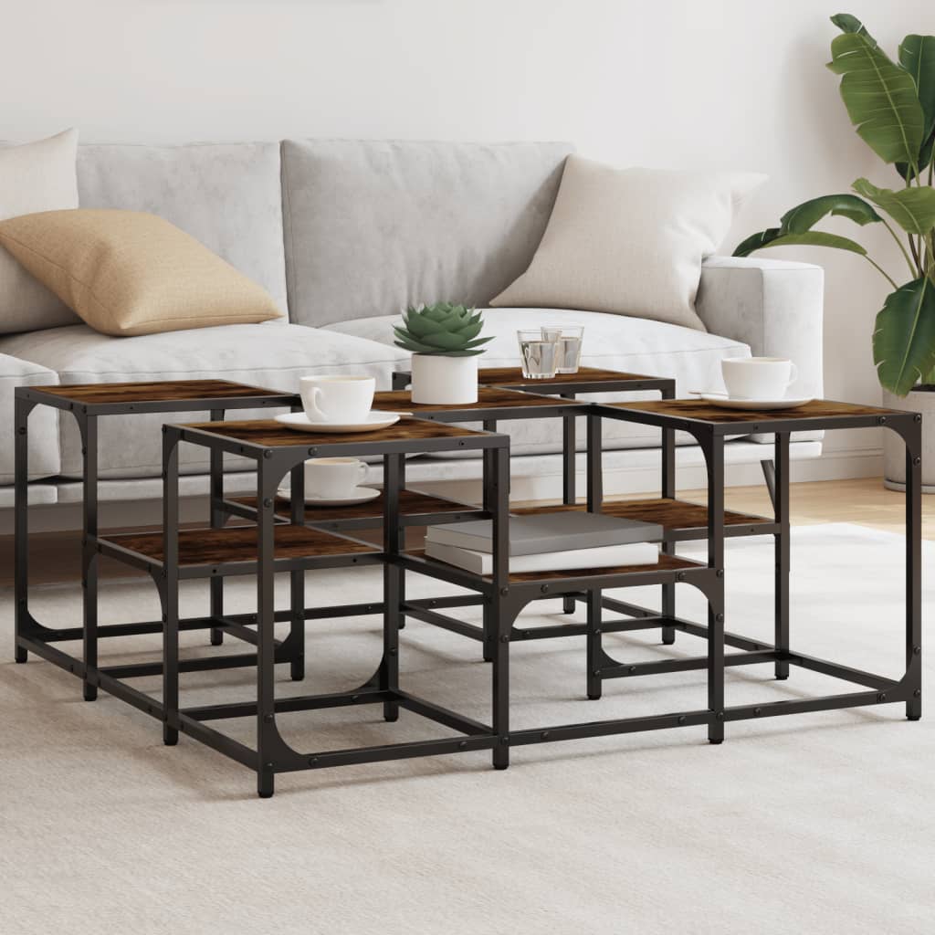 Coffee Table Smoked Oak 91x91x40 cm Engineered Wood