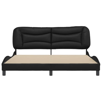 Bed Frame without Mattress "Hvar" Black 180x200 cm Super King Faux Leather