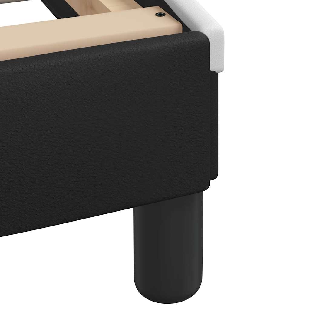 Bed Frame without Mattress "Hvar" Black and White 180x200 cm Super King Faux Leather