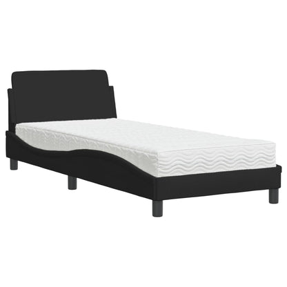 Bed with Mattress "Dover" Black Single Fabric