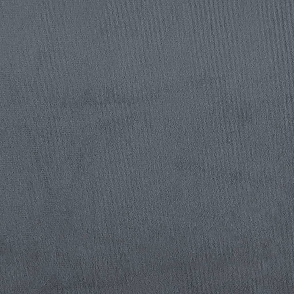 Bed with Mattress "Dover" Dark Grey Single Velvet