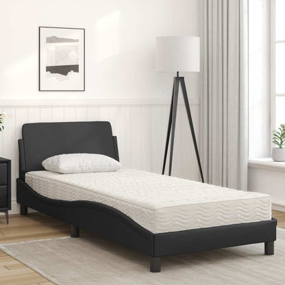 Bed with Mattress "Dover" Black Single Faux Leather
