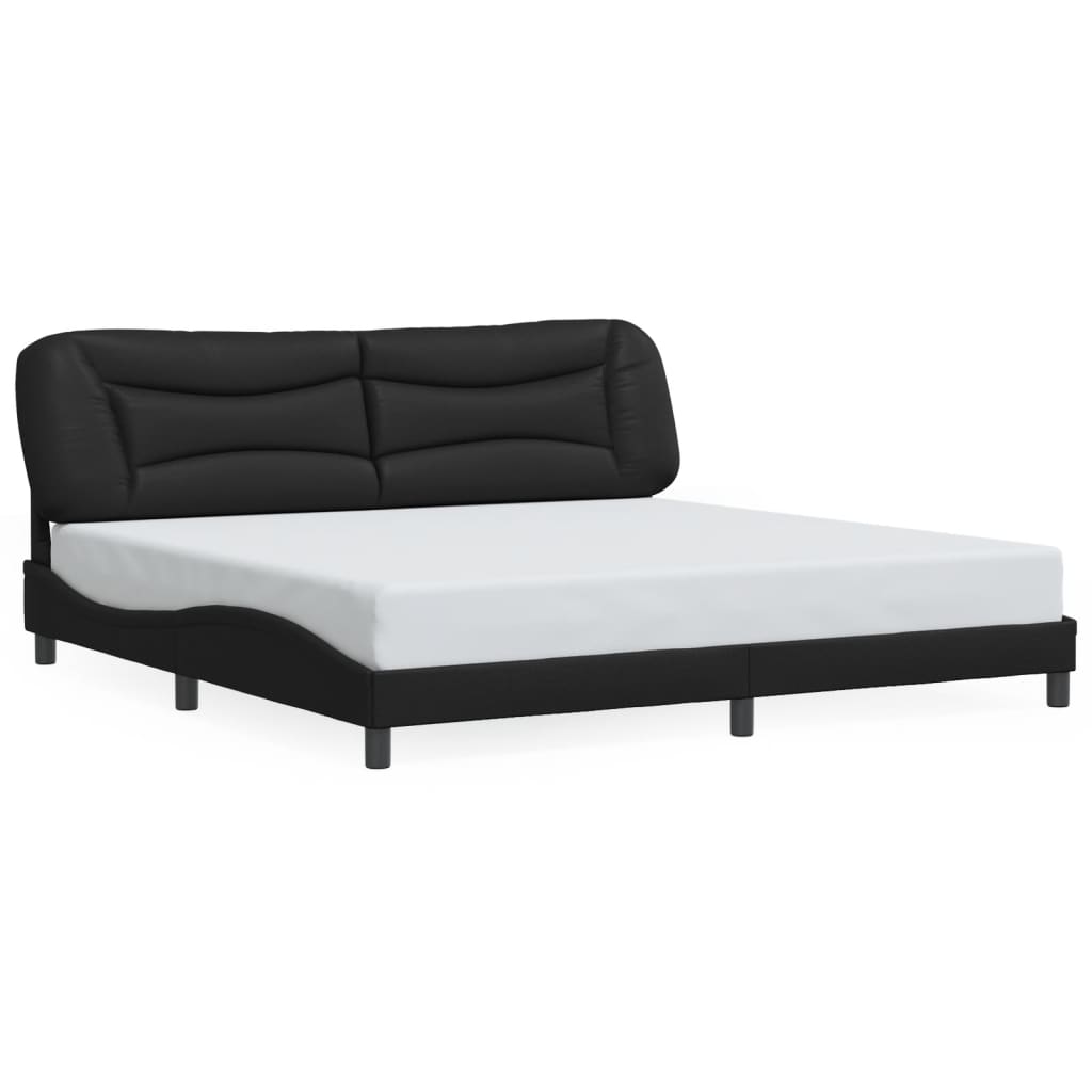 Bed Frame with LED without Mattress "Hvar" Black 200x200 cm