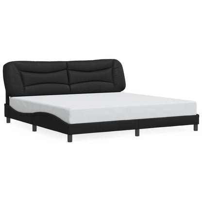 Bed Frame with LED without Mattress "Hvar" Black 200x200 cm