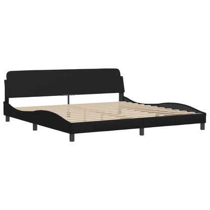 Bed Frame with LED without Mattress "Hvar" Black 200x200 cm