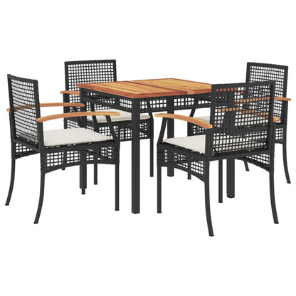 Garden Dining Set | Black | PE rattan | Medium | Removable Covers
