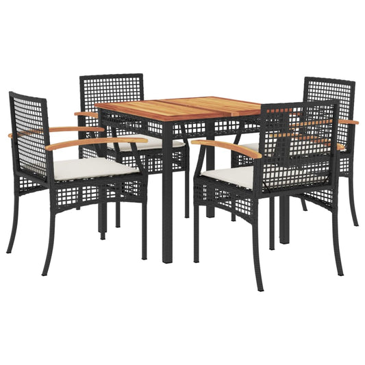 Garden Dining Set | Black | PE rattan | Medium | Removable Covers