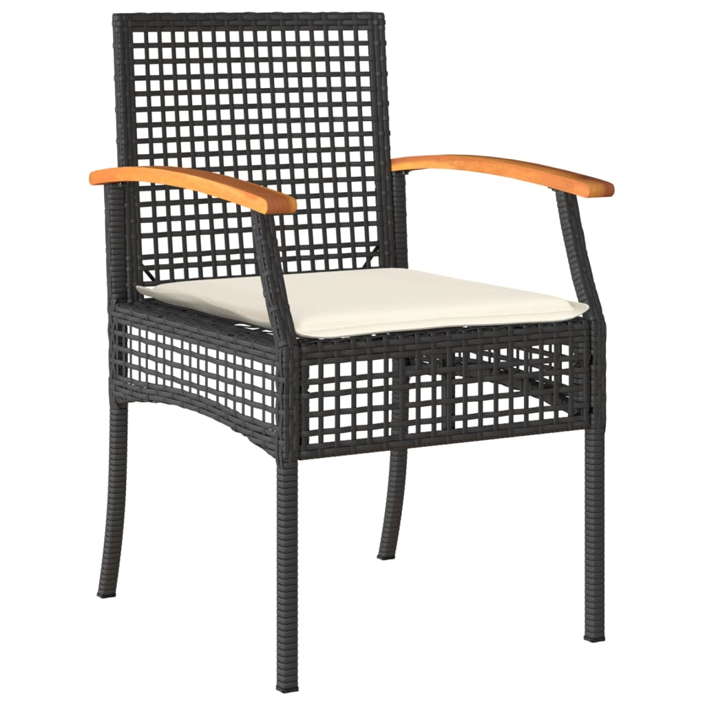 Garden Dining Set | Black | PE rattan | Medium | Removable Covers