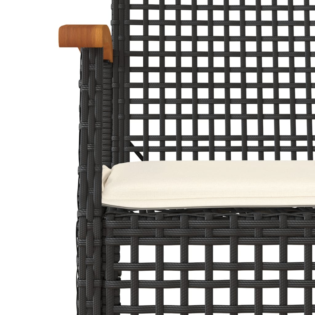 Garden Dining Set | Black | PE rattan | Medium | Removable Covers