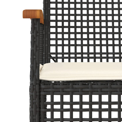 Garden Dining Set | Black | PE rattan | Medium | Removable Covers
