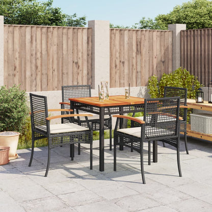 Garden Dining Set | Black | PE rattan | Medium | Removable Covers
