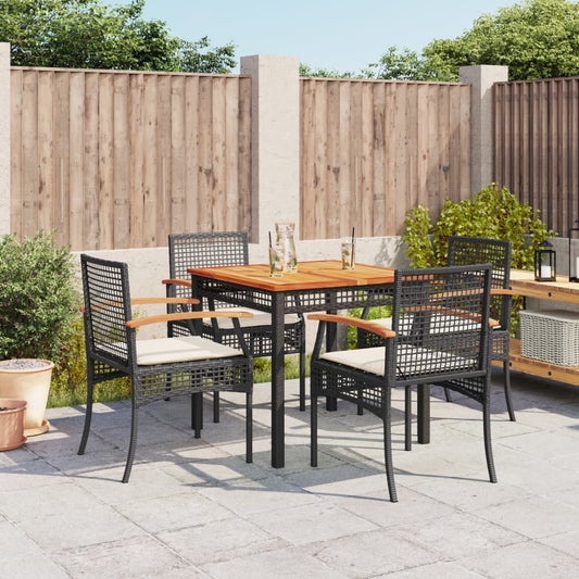 Garden Dining Set | Black | PE rattan | Medium | Removable Covers