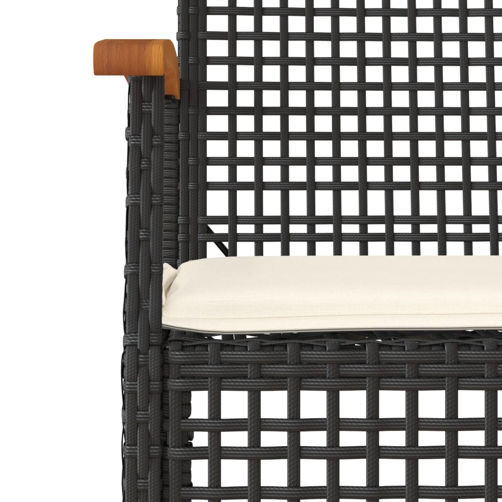 Garden Dining Set | Black | PE Rattan | 5 piece set