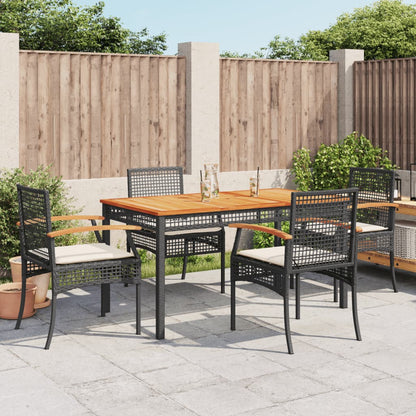 Garden Dining Set | Black | PE Rattan | 5 piece set