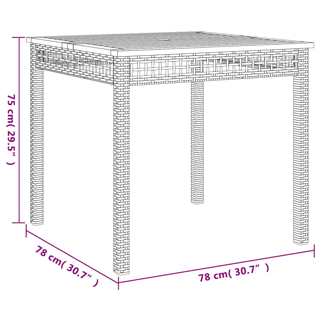 3 Piece Garden Dining Set with Cushions Grey Poly Rattan