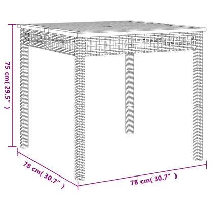 3 Piece Garden Dining Set with Cushions Grey Poly Rattan