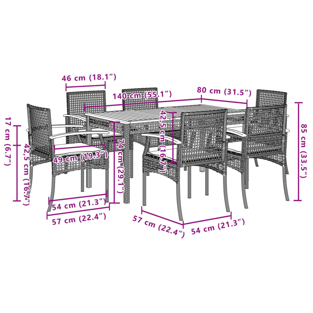 Garden Dining Set | Grey
