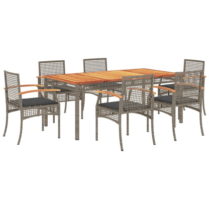 Garden Dining Set | Grey | PE rattan | One size | UV-resistant materials