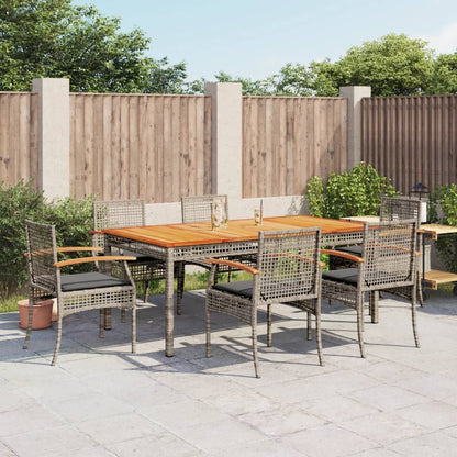 Garden Dining Set | Grey | PE rattan | One size | UV-resistant materials