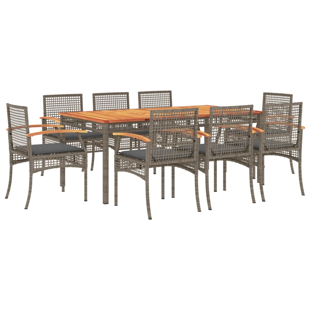 Garden Dining Set | Grey | PE Rattan | Large | UV-resistant materials