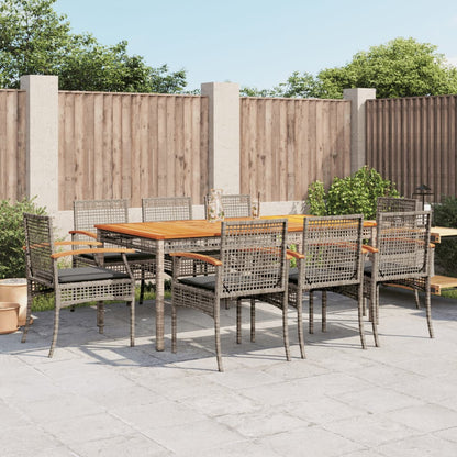 Garden Dining Set | Grey | PE Rattan | Large | UV-resistant materials