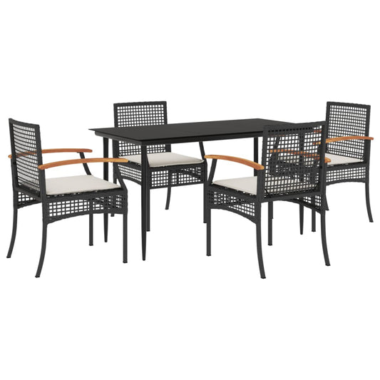 Garden Dining Set | Black and Cream White