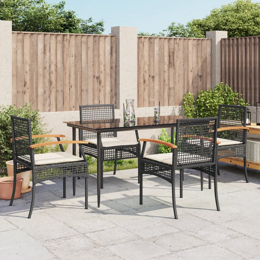 Garden Dining Set | Black and Cream White