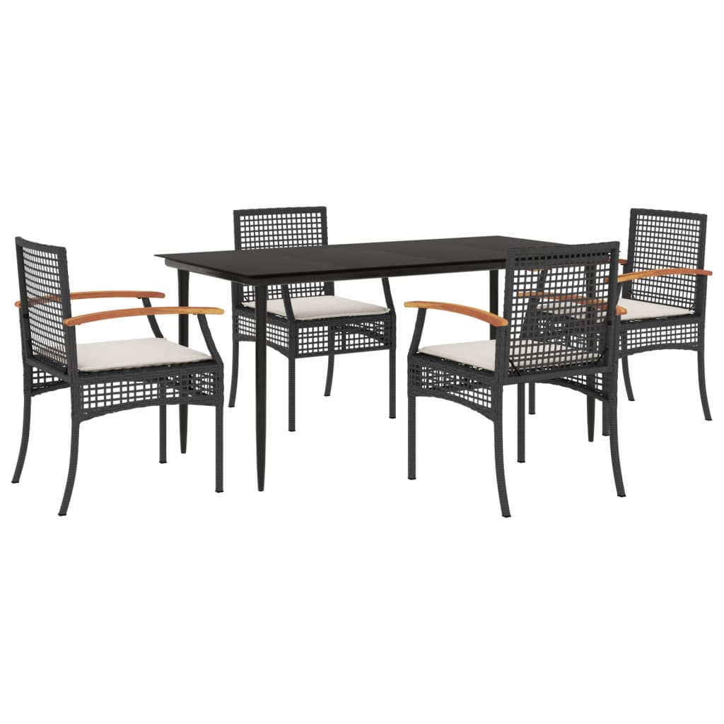 Garden Dining Set | Black, Cream White