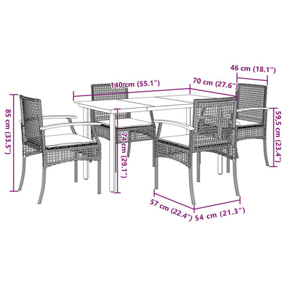 Garden Dining Set | Black | PE Rattan | Medium | Removable Covers