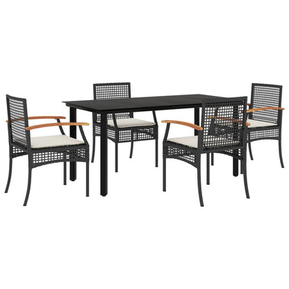 Garden Dining Set | Black | PE rattan | Five-piece set
