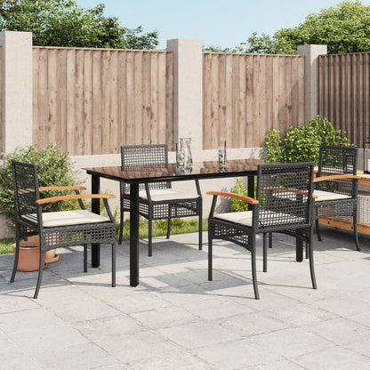 Garden Dining Set | Black | PE rattan | Five-piece set