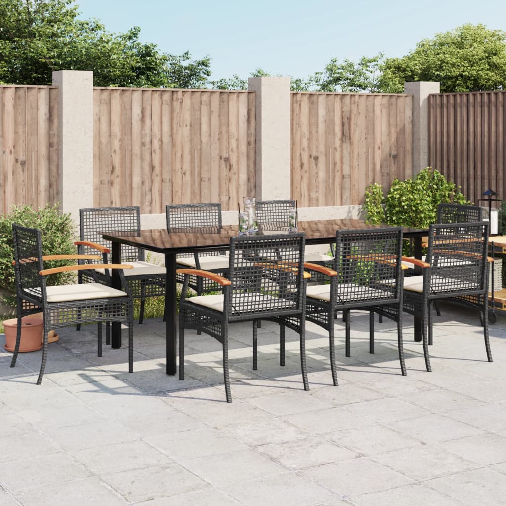 Garden Dining Set | Black, Cream White