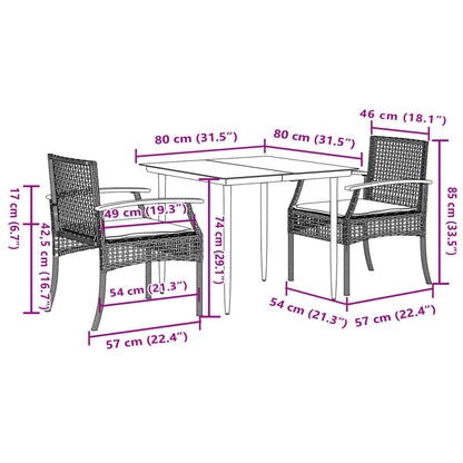 Garden Dining Set | Grey, Black, Dark Grey