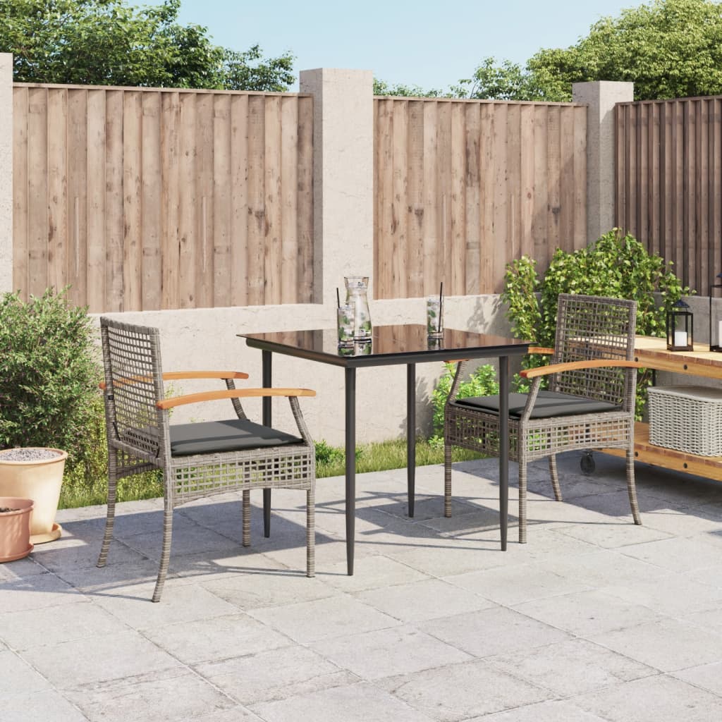 Garden Dining Set | Grey, Black, Dark Grey